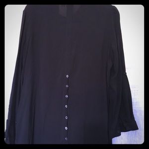 Fun Black Button Down Blouse